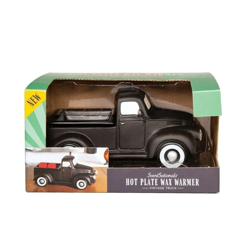 Vintage Black Truck Wax Warmer Retro Ceramic Working Headlights Aromatherapy NIP